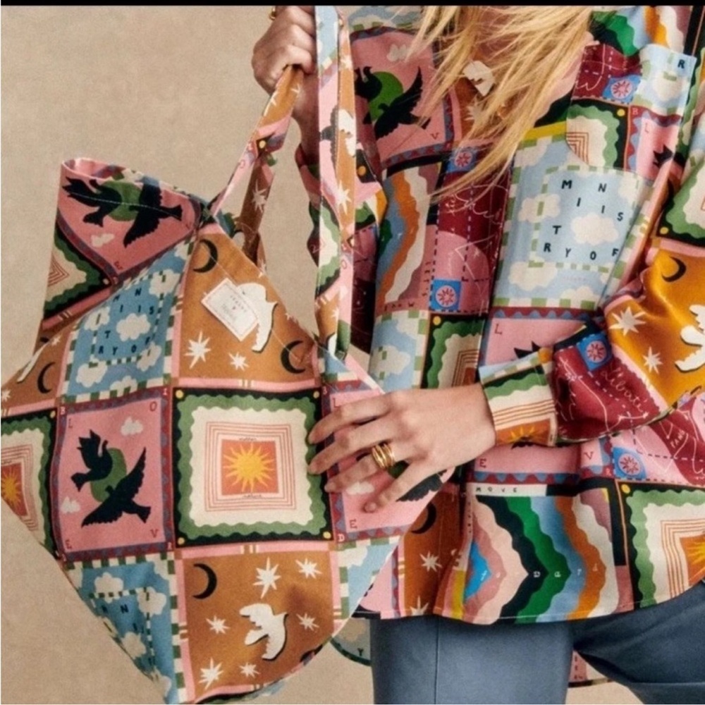 💫Sezane X Pangea Patterned Fabric Tote Bag